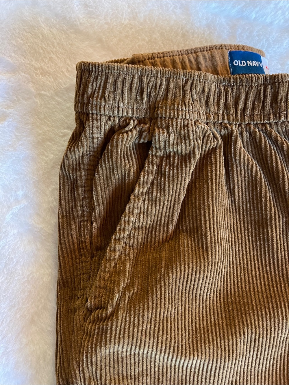 Old Navy Brown Corduroy Boys Pants with Elastic Waist SZ 18 - Picture 2 of 5